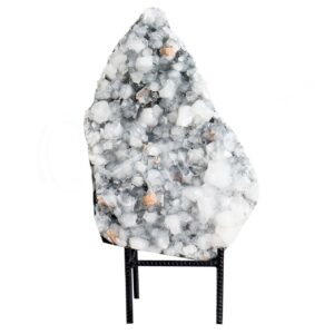 (CLOSE OUT) SPECIMEN - APOPHYLLITE & STILBITE, MIXED COLORS ON METAL STAND 18 X 12"