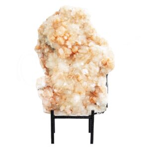 (CLOSE OUT) SPECIMEN - APOPHYLLITE & STILBITE, MIXED COLORS ON METAL STAND 19 X 12"