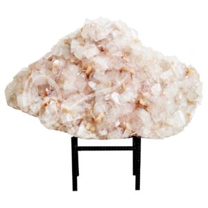 (CLOSE OUT) SPECIMEN - APOPHYLLITE & STILBITE, MIXED COLORS ON METAL STAND 13 X 23"
