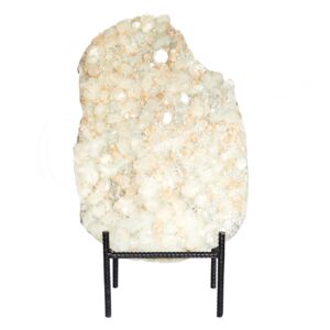 (CLOSE OUT) SPECIMEN - APOPHYLLITE & STILBITE, MIXED COLORS ON METAL STAND 22 X 14"
