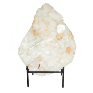 (CLOSE OUT) SPECIMEN - APOPHYLLITE & STILBITE, MIXED COLORS ON METAL STAND 24 X 18"