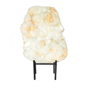 (CLOSE OUT) SPECIMEN - APOPHYLLITE & STILBITE, MIXED COLORS ON METAL STAND 19 X 13"