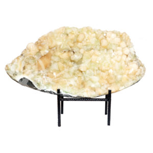 (CLOSE OUT) SPECIMEN - APOPHYLLITE & STILBITE, MIXED COLORS ON METAL STAND 13 X 23"