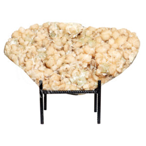 (CLOSE OUT) SPECIMEN - APOPHYLLITE & STILBITE, MIXED COLORS ON METAL STAND 21 X 11"