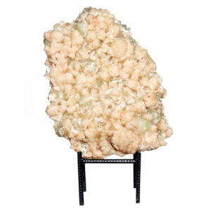 (CLOSE OUT) SPECIMEN - APOPHYLLITE & STILBITE, MIXED COLORS ON METAL STAND 14 X 18"