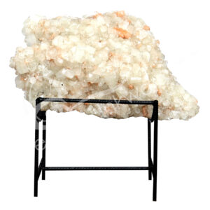 (CLOSE OUT) SPECIMEN - APOPHYLLITE & STILBITE, MIXED COLORS ON METAL STAND 22 X 14"