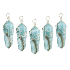 PENDANT - WIRE WRAP LARIMAR (PK 5) 1.5"