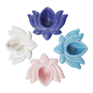 Lotus Mixed Colors Ceramic Incense Holder (Set of 4)