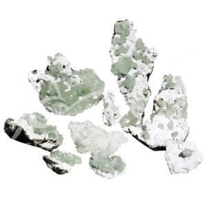 (CLOSE OUT) SPECIMEN - APOPHYLLITE, LIGHT GREEN ON OKENITE MATRIX 2-10"
