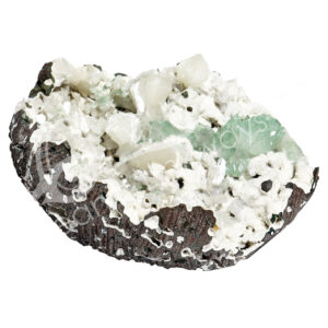 CLUSTER - APOPHYLLITE, GREEN & STILBITE 5 X 6 X 2"
