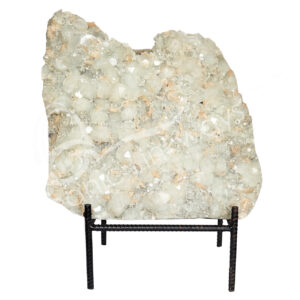 (CLOSE OUT) SPECIMEN - APOPHYLLITE & STILBITE, MIXED COLORS ON METAL STAND 15 X 16"