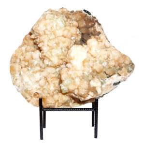 (CLOSE OUT) SPECIMEN - APOPHYLLITE & STILBITE, MIXED COLORS ON METAL STAND 16 X 19"