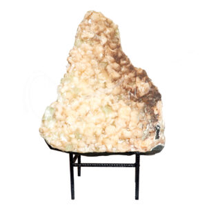 (CLOSE OUT) SPECIMEN - APOPHYLLITE & STILBITE, MIXED COLORS ON METAL STAND 21 X 15"