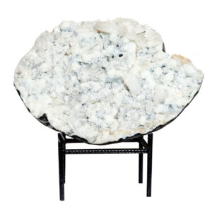 (CLOSE OUT) SPECIMEN - APOPHYLLITE & STILBITE, MIXED COLORS ON METAL STAND 14 X 19"
