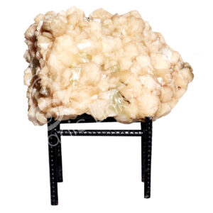 (CLOSE OUT) SPECIMEN - APOPHYLLITE & STILBITE, MIXED COLORS ON METAL STAND 9 X 12"