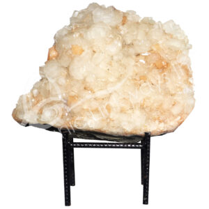 (CLOSE OUT) SPECIMEN - APOPHYLLITE & STILBITE, MIXED COLORS ON METAL STAND 13 X 15"
