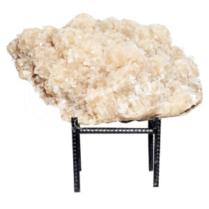 (CLOSE OUT) SPECIMEN - APOPHYLLITE & STILBITE, MIXED COLORS ON METAL STAND 10 X 17"