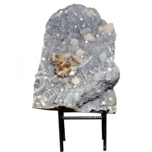 (CLOSE OUT) SPECIMEN - APOPHYLLITE & STILBITE, MIXED COLORS ON METAL STAND 19 X 14"