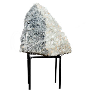 (CLOSE OUT) SPECIMEN - APOPHYLLITE & STILBITE, MIXED COLORS ON METAL STAND 19 X 16"