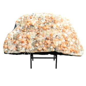(CLOSE OUT) SPECIMEN - APOPHYLLITE & STILBITE, MIXED COLORS ON METAL STAND 34 X 18"