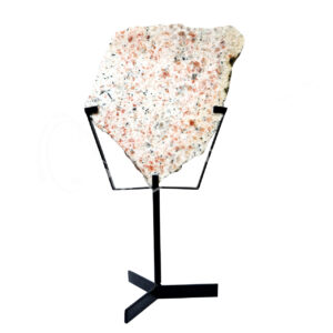 Polished Sunstone Slice on Metal Stand