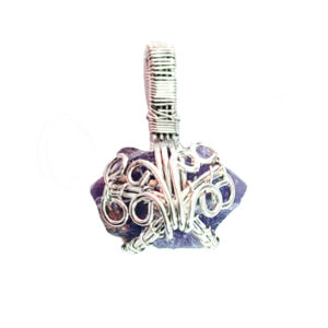 Rouge Amethyst Wire Wrap Pendant