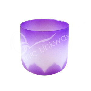 SINGING BOWL - CRYSTAL HALF COLOR WITH LOTUS TUNED B PURPLE 6"DIA.