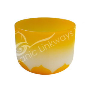 SINGING BOWL - CRYSTAL HALF COLOR WITH LOTUS TUNED E YELLOW 10-11"DIA.