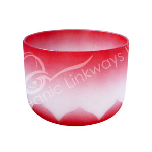 SINGING BOWL - CRYSTAL HALF COLOR WITH LOTUS TUNED C RED 12"DIA.