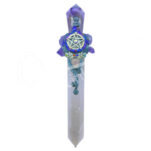 Athame Amethyst with Rose Quartz Point 7.5"