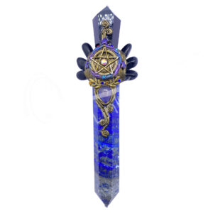 Athame Black Obsidian with Lapis Point