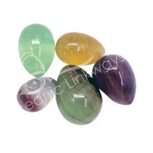 Polished Watermelon Fluorite Egg