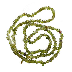 (CLOSE OUT) CHIPS NECKLACE - PERIDOT (5-8 MM) 32"L
