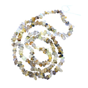 CHIPS NECKLACE - RUTILATED QUARTZ (5-8 MM) 32"L