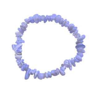 BRACELET - CHIPS AGATE, BLUE LACE (5-8 MM) 7.15-7.25"