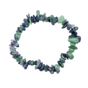 BRACELET - CHIPS RUBY ZOISITE (5-8 MM) 7.15-7.25"