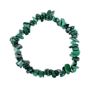 BRACELET - CHIPS MALACHITE (5-8 MM) 7.15-7.25"