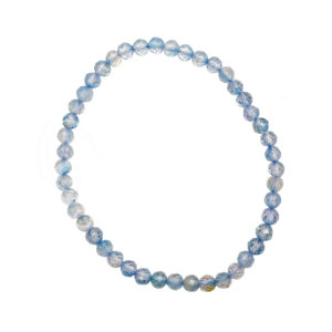 BRACELET - FACETED STONE BEADS TOPAZ, BLUE (4 MM) 7.25-7.45"