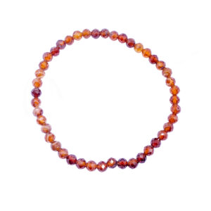 BRACELET - FACETED STONE BEADS GARNET, ORANGE (4 MM) 7.25-7.45"