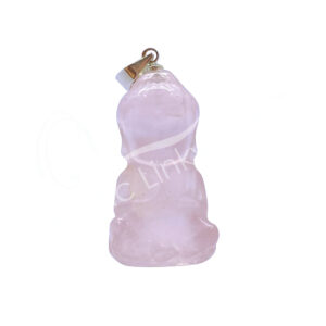 PENDANT - BUDDHA ROSE QUARTZ 1"