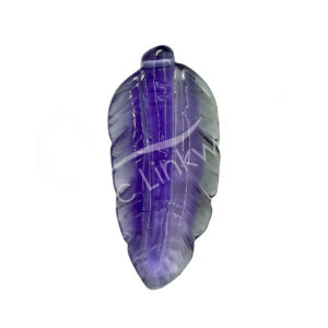 Fluorite Pendant Feather Shape with 2mm Hole