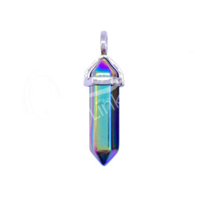 Plated AB Hematite Double Terminated Point Pendant