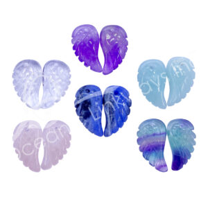 PENDANT - ANGEL WINGS MIXED STONES (SET OF 12) 0.75"