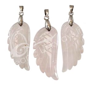Rose Quartz Angel Wing Pendant