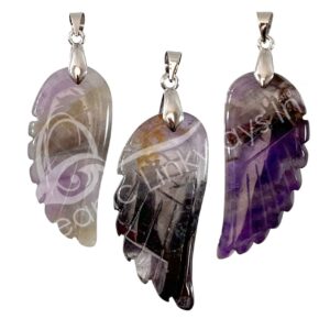Amethyst Angel Wing Pendant Pack of 3