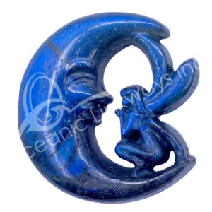 Labradorite Fairy Moon Carving