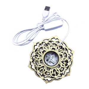 Lotus Wood Light Base Led USB White Light