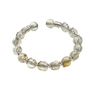 Polished Citrine Beads Adjustable Ring