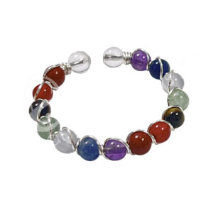 Mixed Stones Beads Adjustable Ring