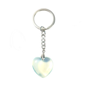 Opalite Puffed Heart Keychain
